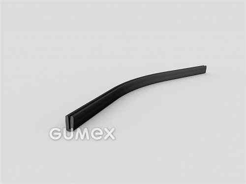 "U" Gummiprofil, 7,5x4/0,8mm, 60°ShA, NBR, -40°C/+70°C, schwarz, 